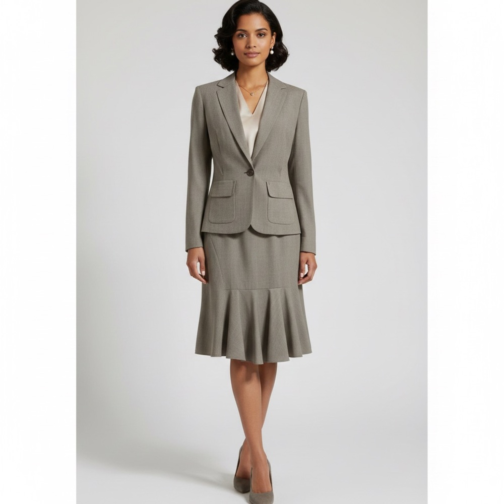 Max Studio Checkered Blazer and‎ Skirt Set